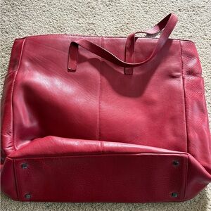 Express Design Studios Vibrant Red Genuine Leather Bag